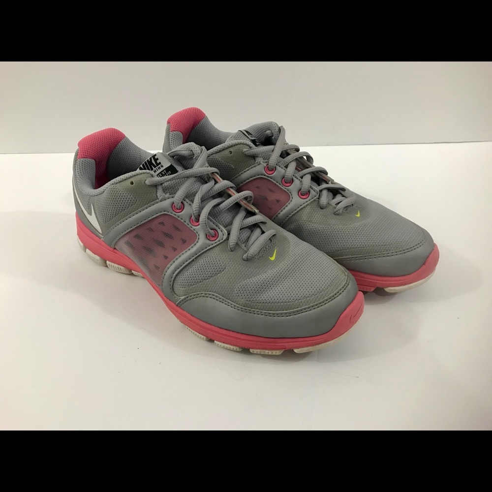 Nike Women Training Gray Pink Running Shoes Sz 8